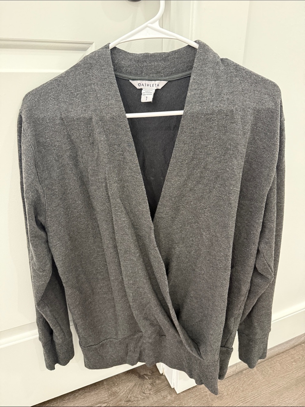 Athleta Charcoal Gray Wrap Front Cardigan
